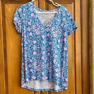 Floral Blue and Pink Women's Top